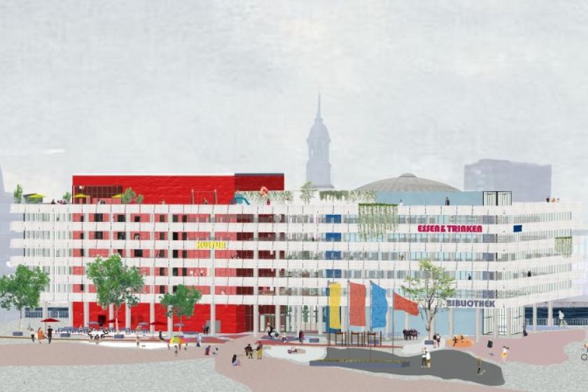 Visualisierung der Fassade des Kulturzentrums Neue Herrlichkeit